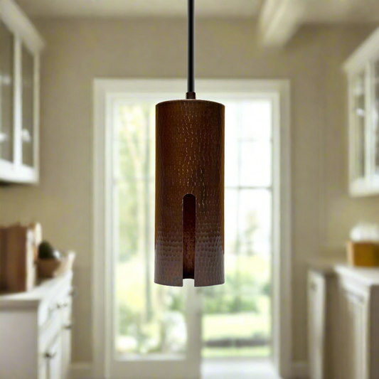 Copper Kitchen Island Lighting - Aged Copper Pendant Light - Kip