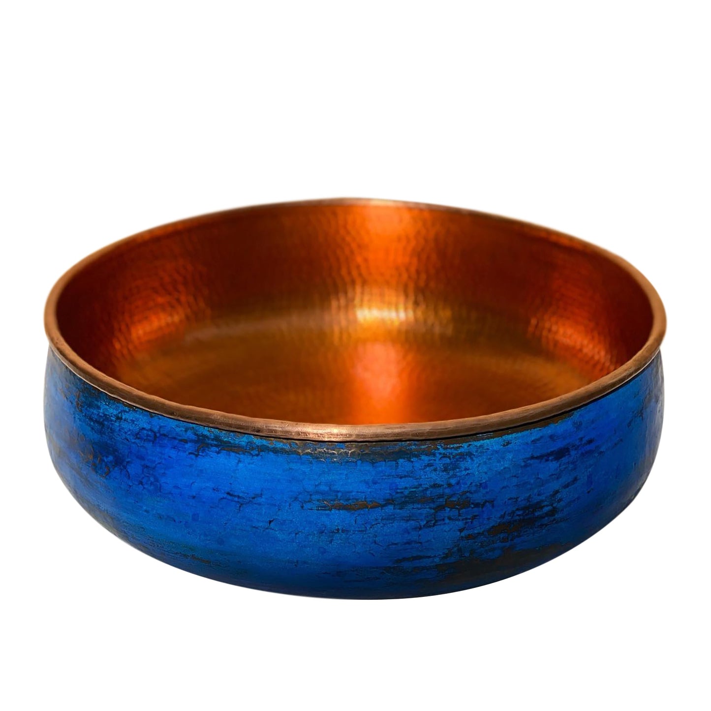 Blue Patina Copper Vessel Sink - Vivid Blue Bathroom Sink - AQUA