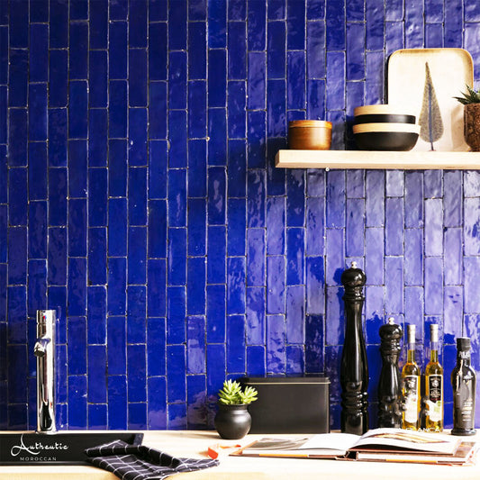 Bejmat Rectangular Tiles, Indigo Blue