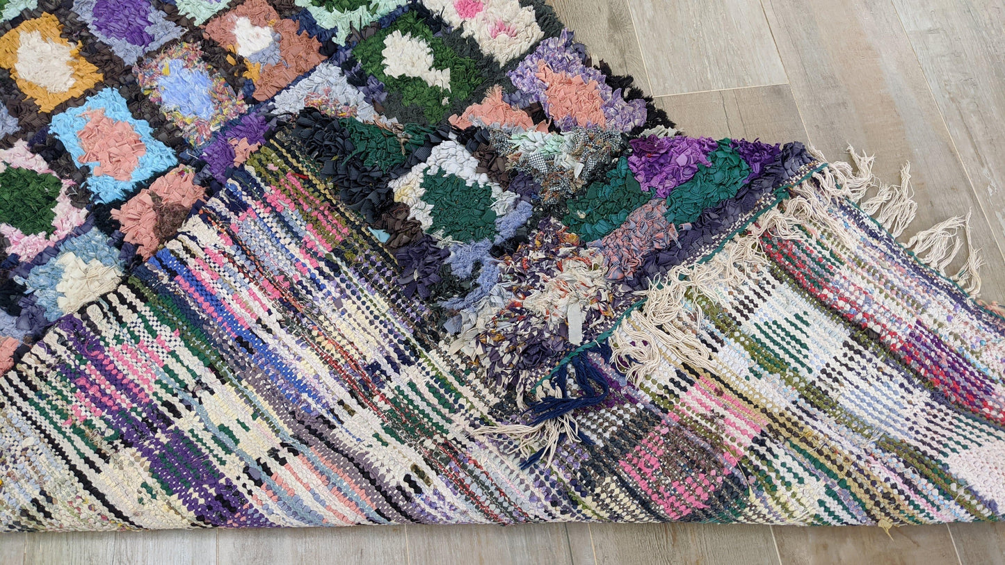 Vintage Boucherouite Rug - 215 x 105 cm || 7.05 x 3.44 feet