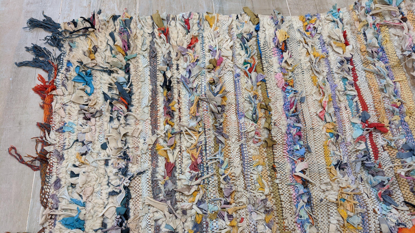 Vintage Boucherouite Rug - 190 x 110 cm || 6.23 x 3.61 feet