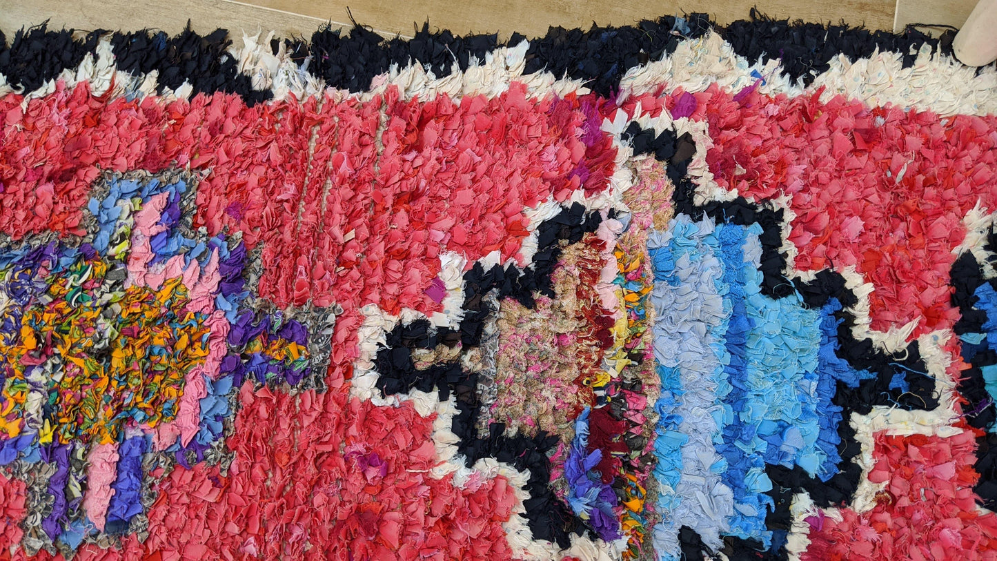 Vintage Boucherouite Rug - 195 x 60 cm || 6.4 x 1.97 feet