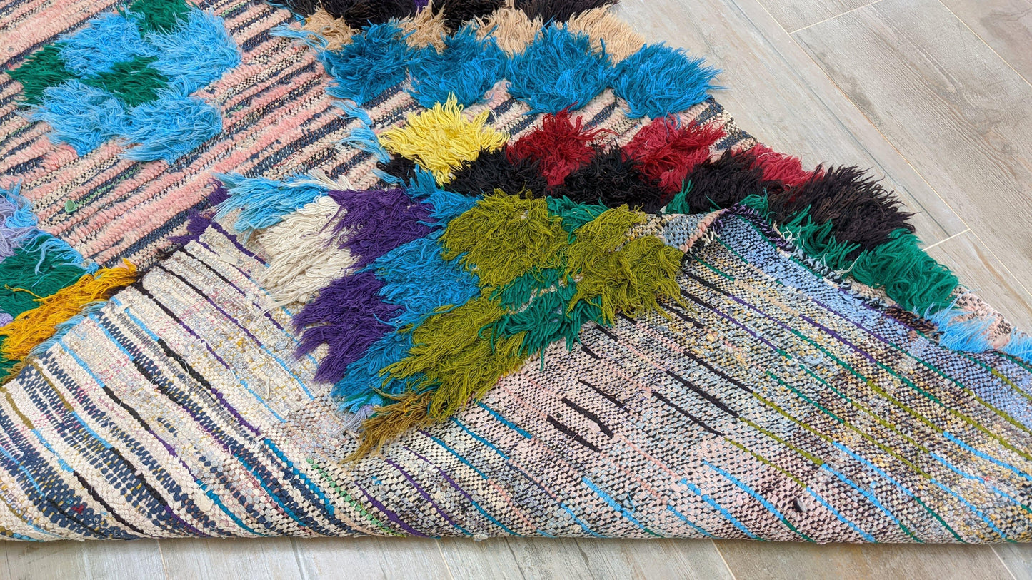 Vintage Boucherouite Rug - 180 x 90 cm || 5.91 x 2.95 feet