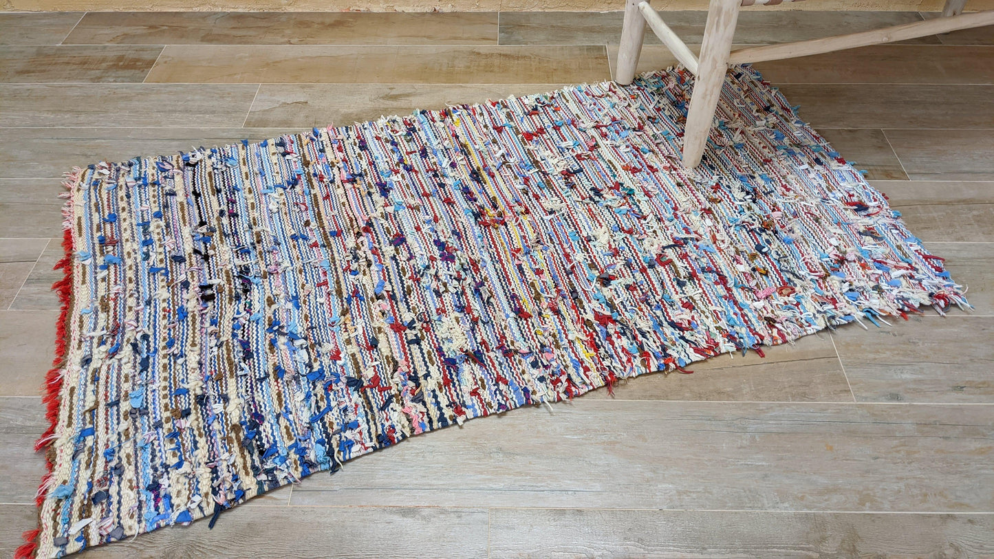 Vintage Boucherouite Rug - 165 x 90 cm || 5.41 x 2.95 feet