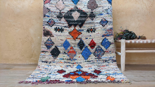 Vintage Boucherouite Rug - 165 x 110 cm || 5.41 x 3.61 feet