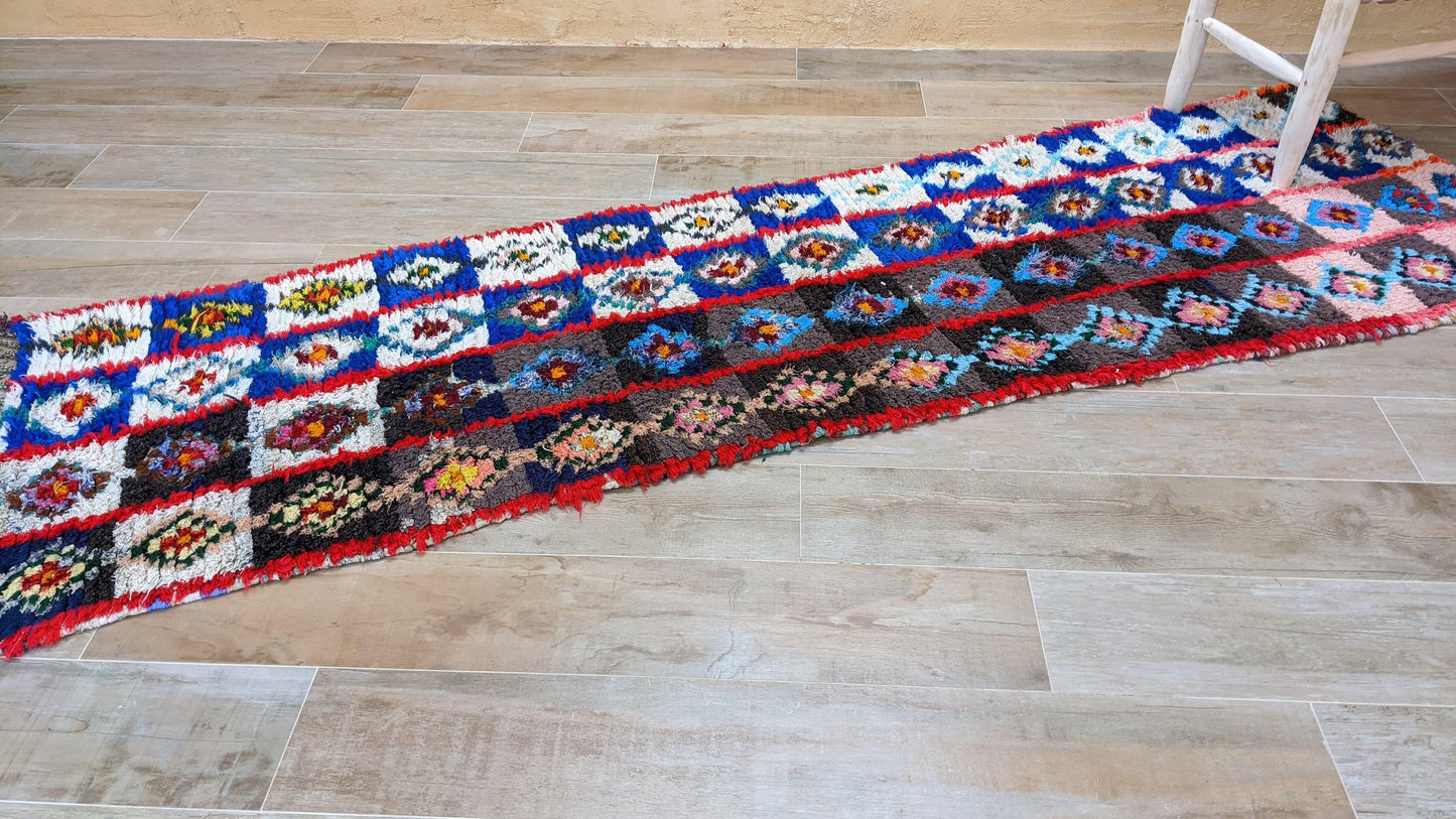 Vintage Boucherouite Rug - 275 x 80 cm || 9.02 x 2.62 feet