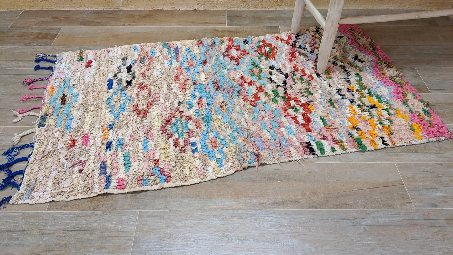 Vintage Boucherouite Rug - 160 x 95 cm || 5.25 x 3.12 feet