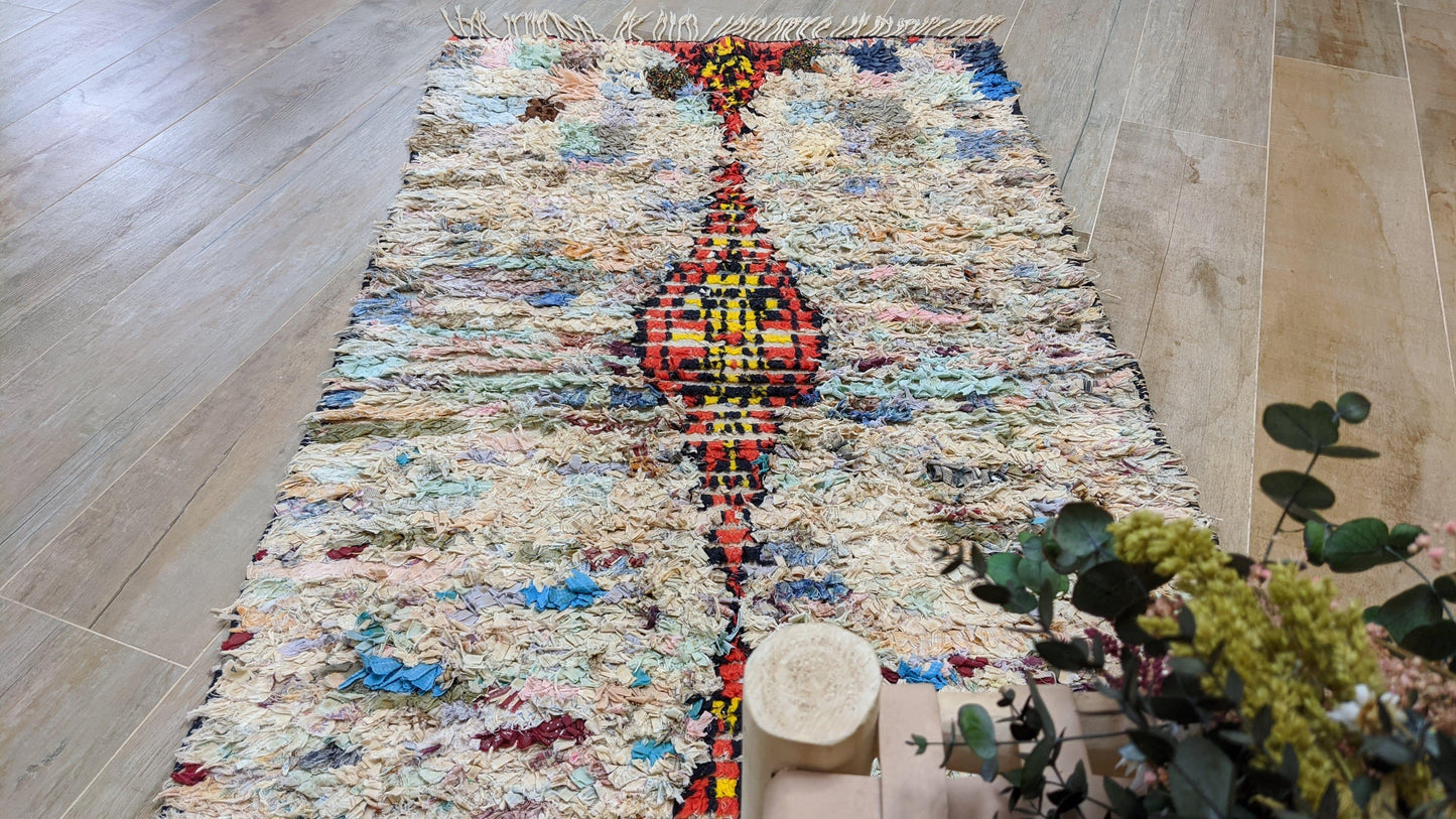 Vintage Boucherouite Rug - 165 x 85 cm || 5.41 x 2.79 feet