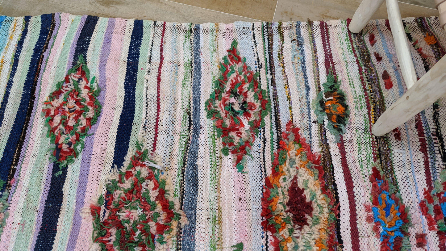 Vintage Boucherouite Rug - 220 x 125 cm || 7.22 x 4.1 feet