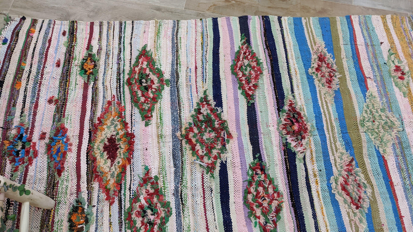 Vintage Boucherouite Rug - 220 x 125 cm || 7.22 x 4.1 feet