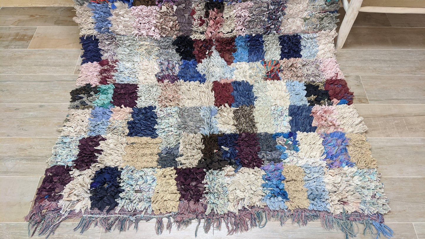 Vintage Boucherouite Rug - 210 x 140 cm || 6.89 x 4.59 feet