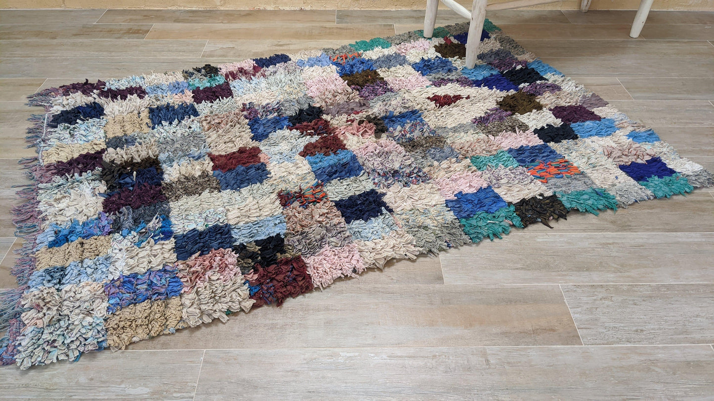 Vintage Boucherouite Rug - 210 x 140 cm || 6.89 x 4.59 feet