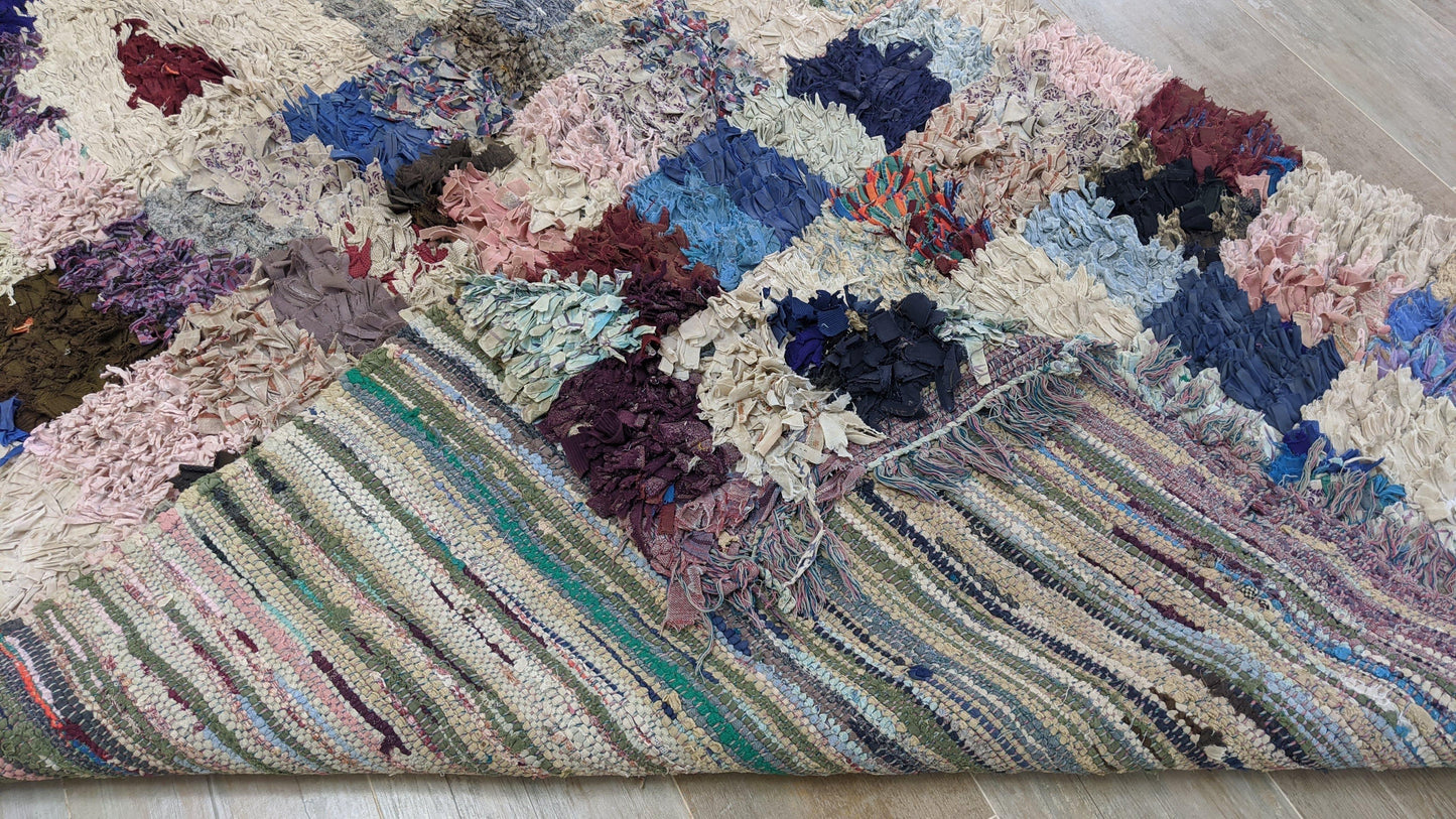 Vintage Boucherouite Rug - 210 x 140 cm || 6.89 x 4.59 feet