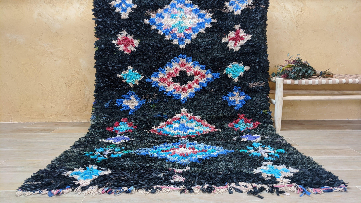 Vintage Boucherouite Rug - 215 x 145 cm || 7.05 x 4.76 feet