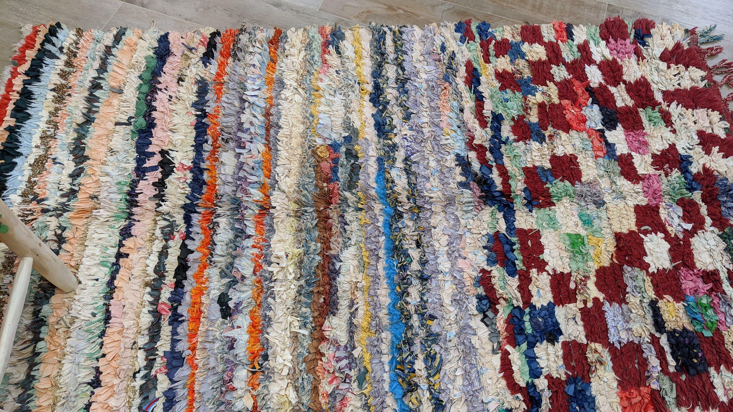 Vintage Boucherouite Rug - 220 x 130 cm || 7.22 x 4.27 feet