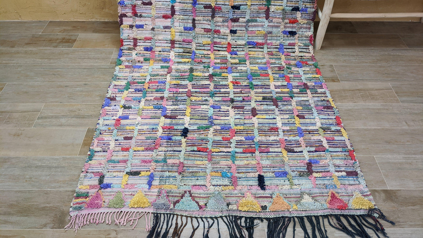 Vintage Boucherouite Rug - 255 x 135 cm || 8.37 x 4.43 feet