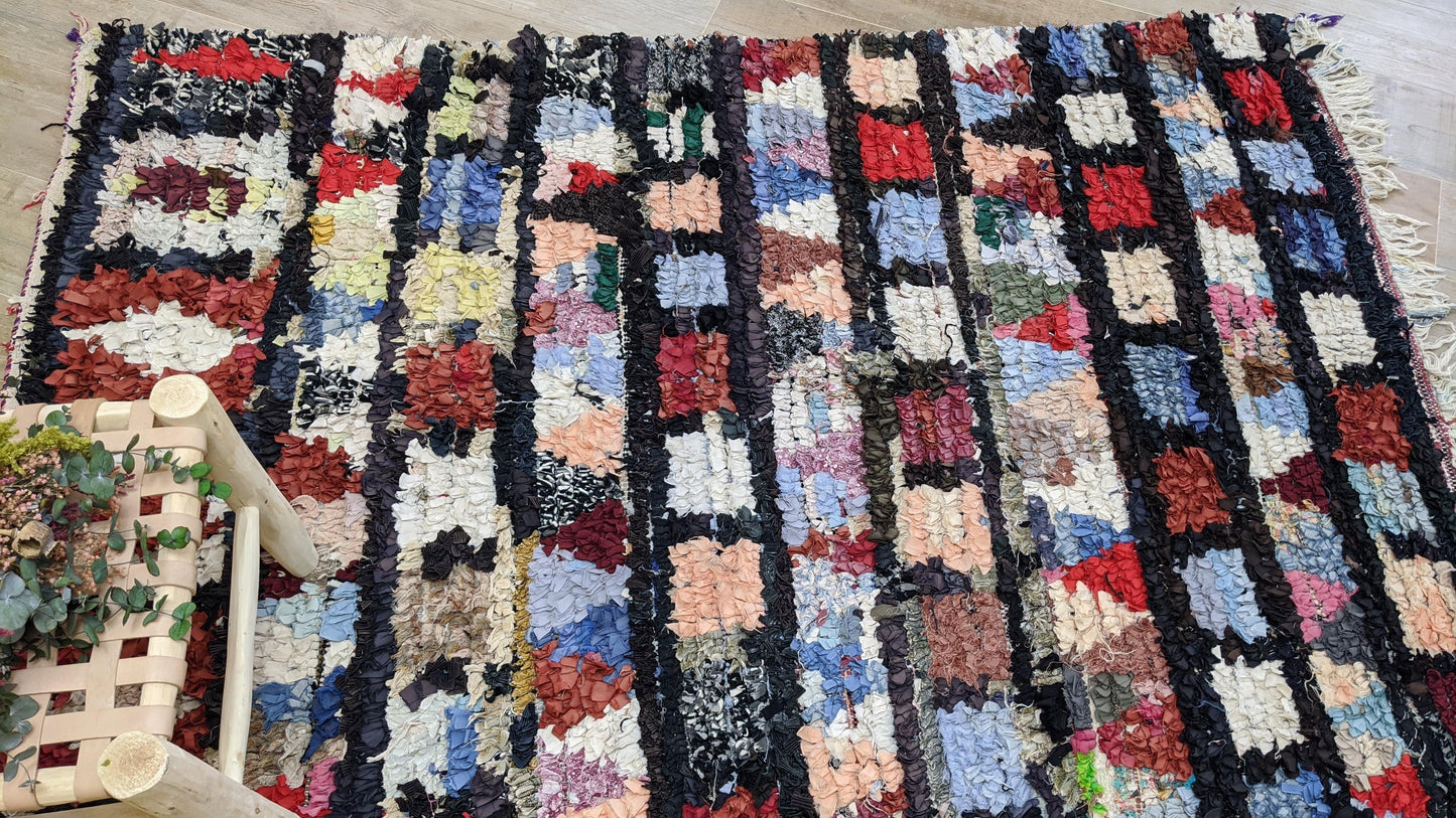 Vintage Boucherouite Rug - 205 x 135 cm || 6.73 x 4.43 feet