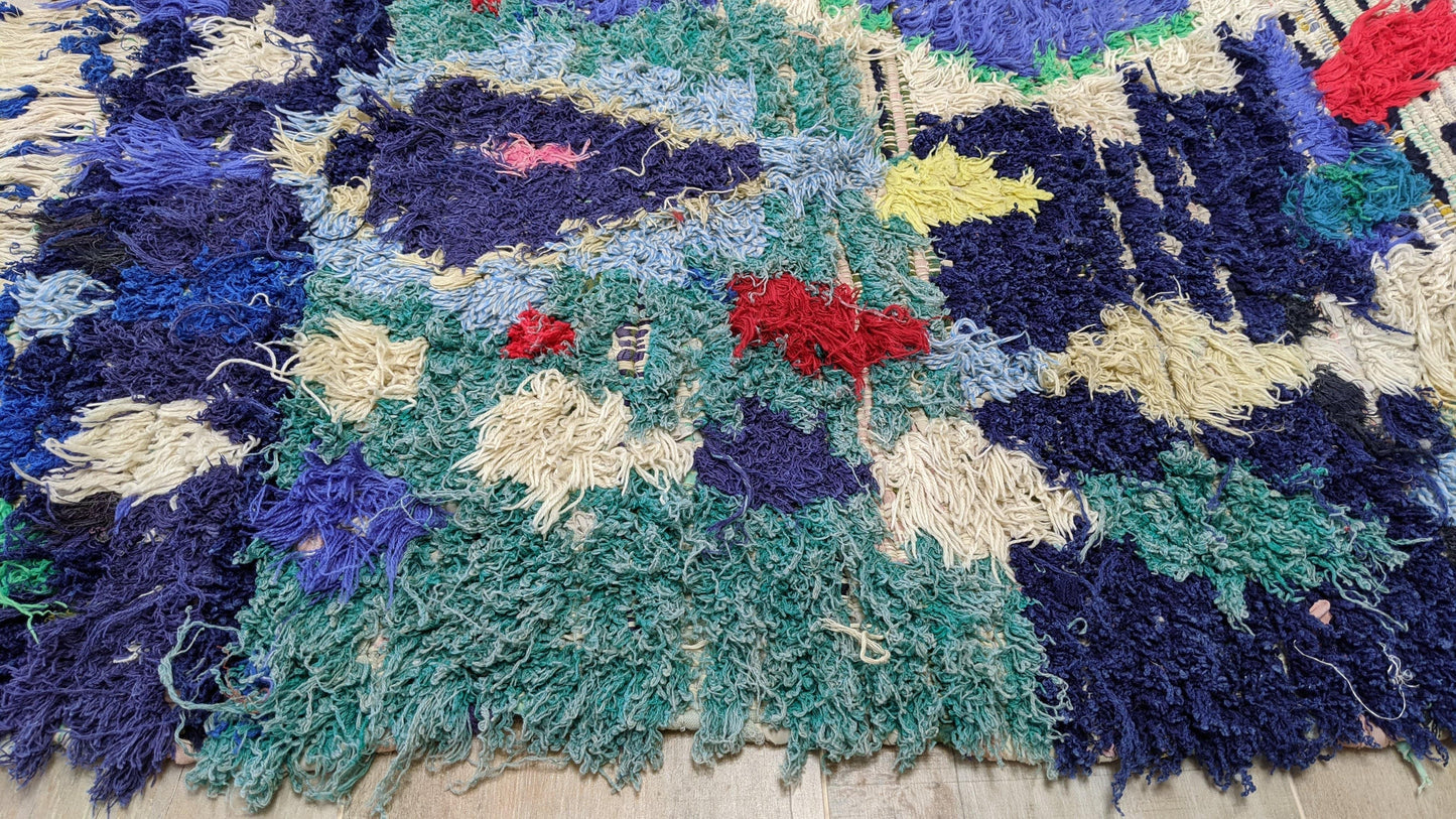 Vintage Boucherouite Rug - 200 x 85 cm || 6.56 x 2.79 feet