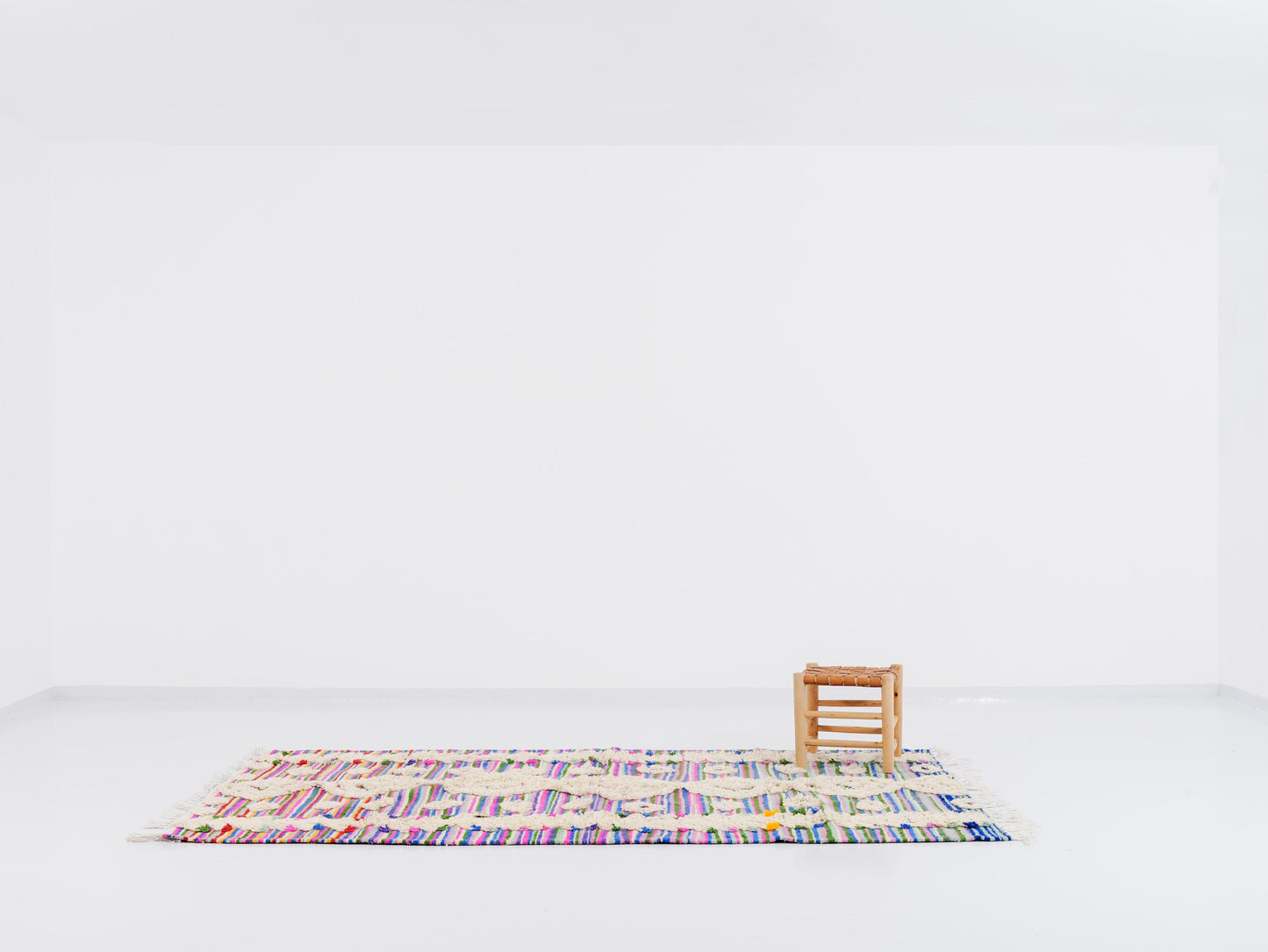 Handmade Multi color rug- 100% cotton rug- Boho Style - Vintage style rug-  Kilim n°2557 -  250 x 144 cm