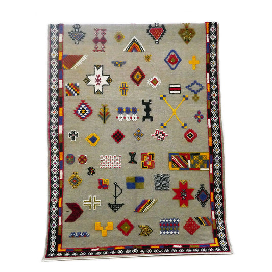 Tazenakht Rug - Handmade Wool Colorful Rug - Boho style -255X158 - TR0070