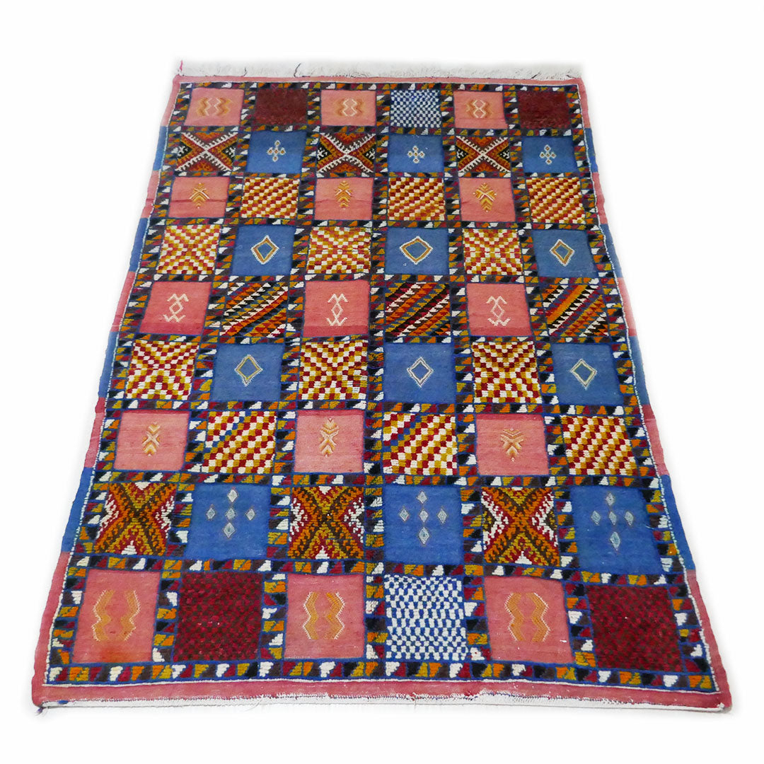 Tazenakht Rug - Handmade Wool Colorful Rug - Boho style -240X150 - TR0061