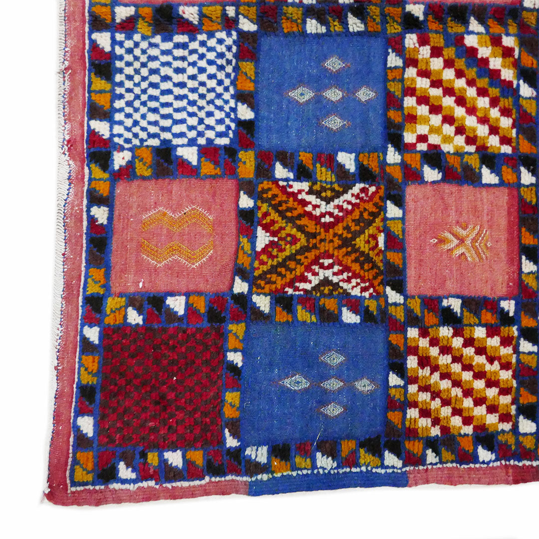 Tazenakht Rug - Handmade Wool Colorful Rug - Boho style -240X150 - TR0061