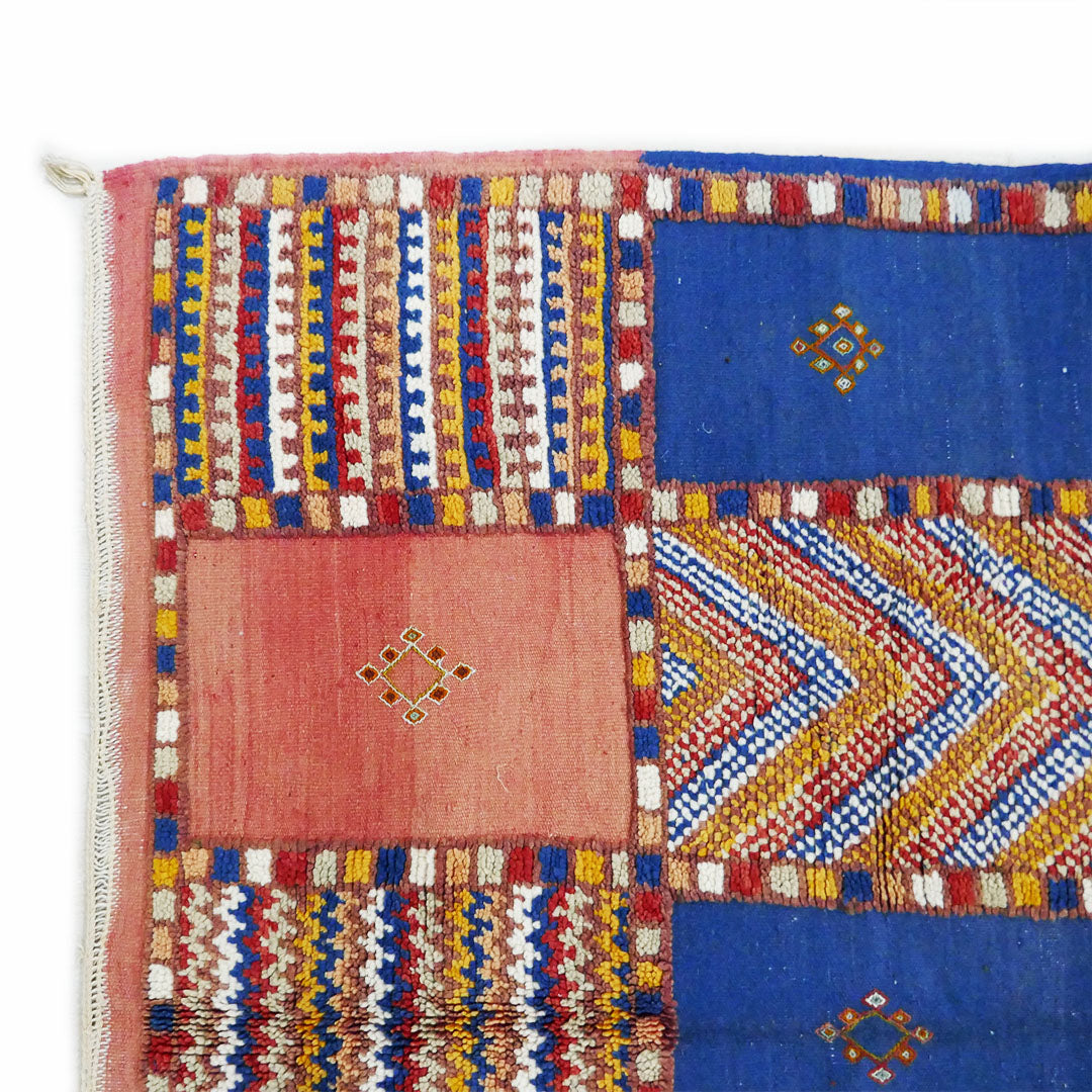 Tazenakht Rug - Handmade Wool Colorful Rug - Boho style -255X145 - TR0068