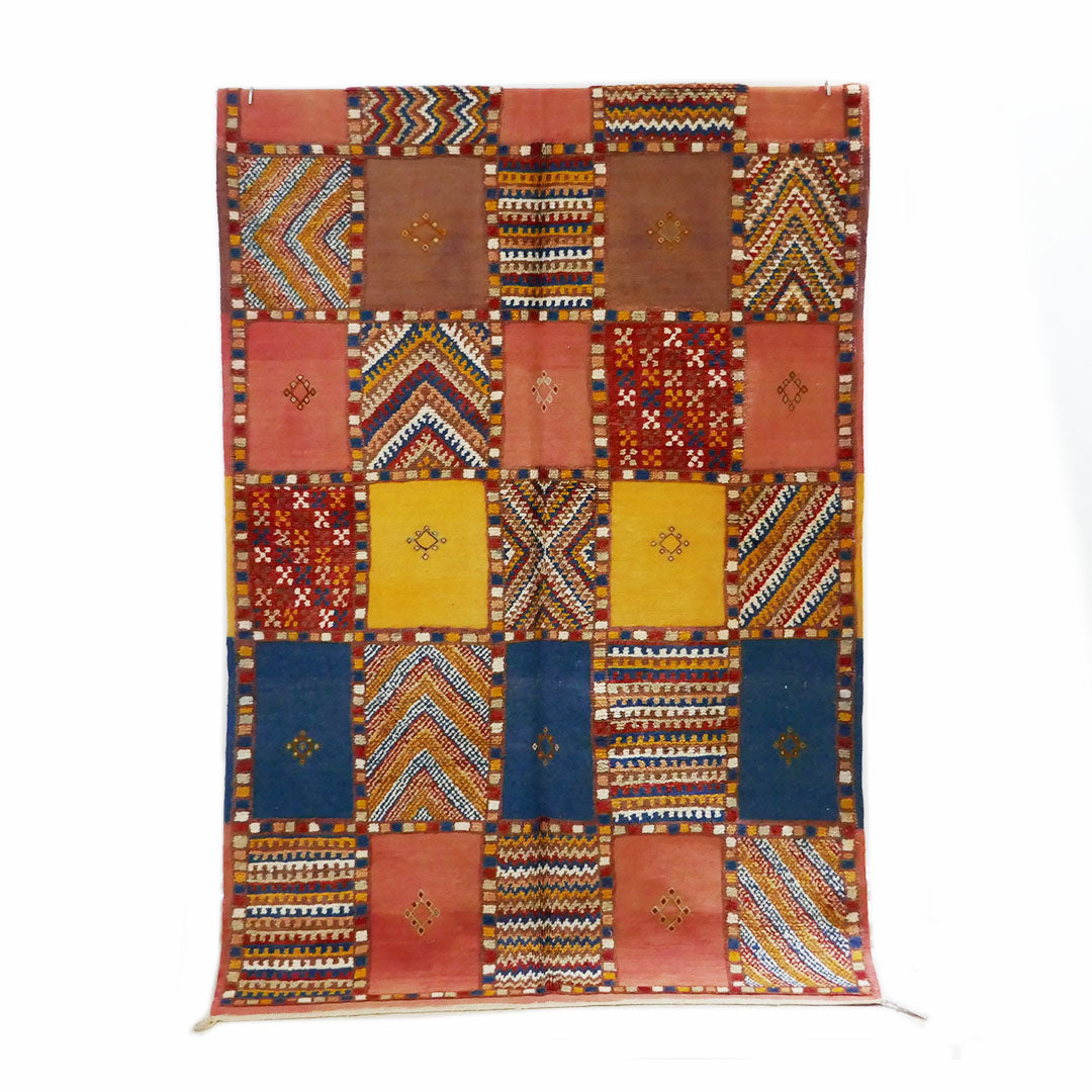 Tazenakht Rug - Handmade Wool Colorful Rug - Boho style -255X145 - TR0068