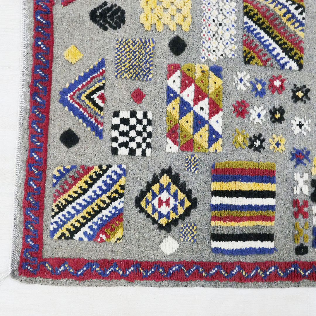 Tazenakht Rug - Handmade Wool Colorful Rug - Boho style -255X155 - TR0069