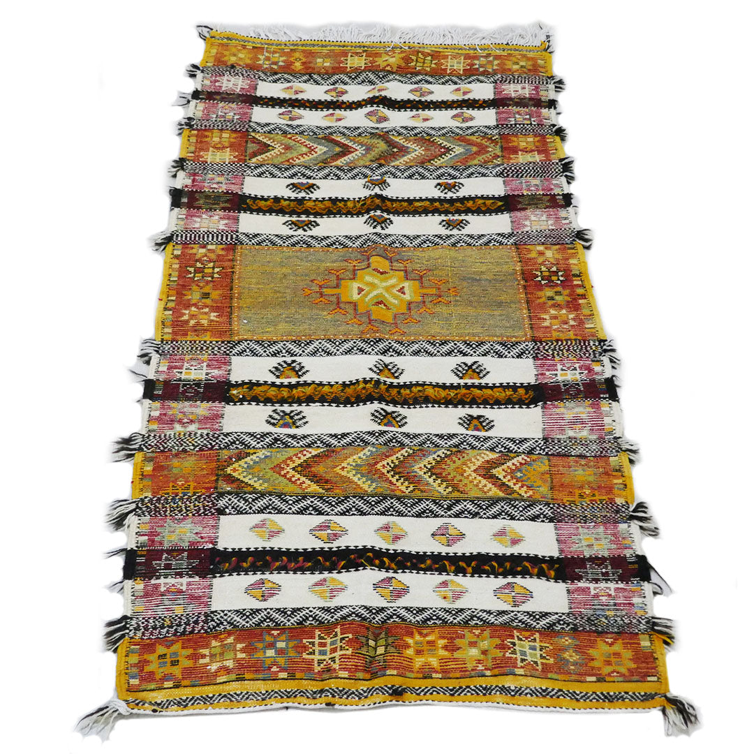 Tazenakht Rug - Handmade Wool Colorful Rug - Boho style 200X95 - TR0060