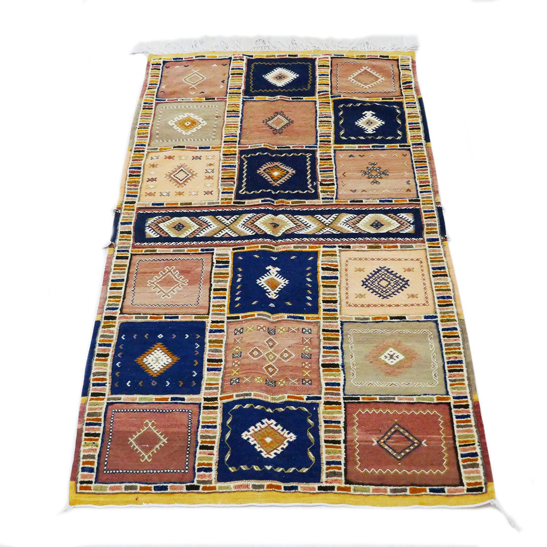 Tazenakht Rug - Handmade Wool Colorful Rug - Boho style205X115 - TR0058