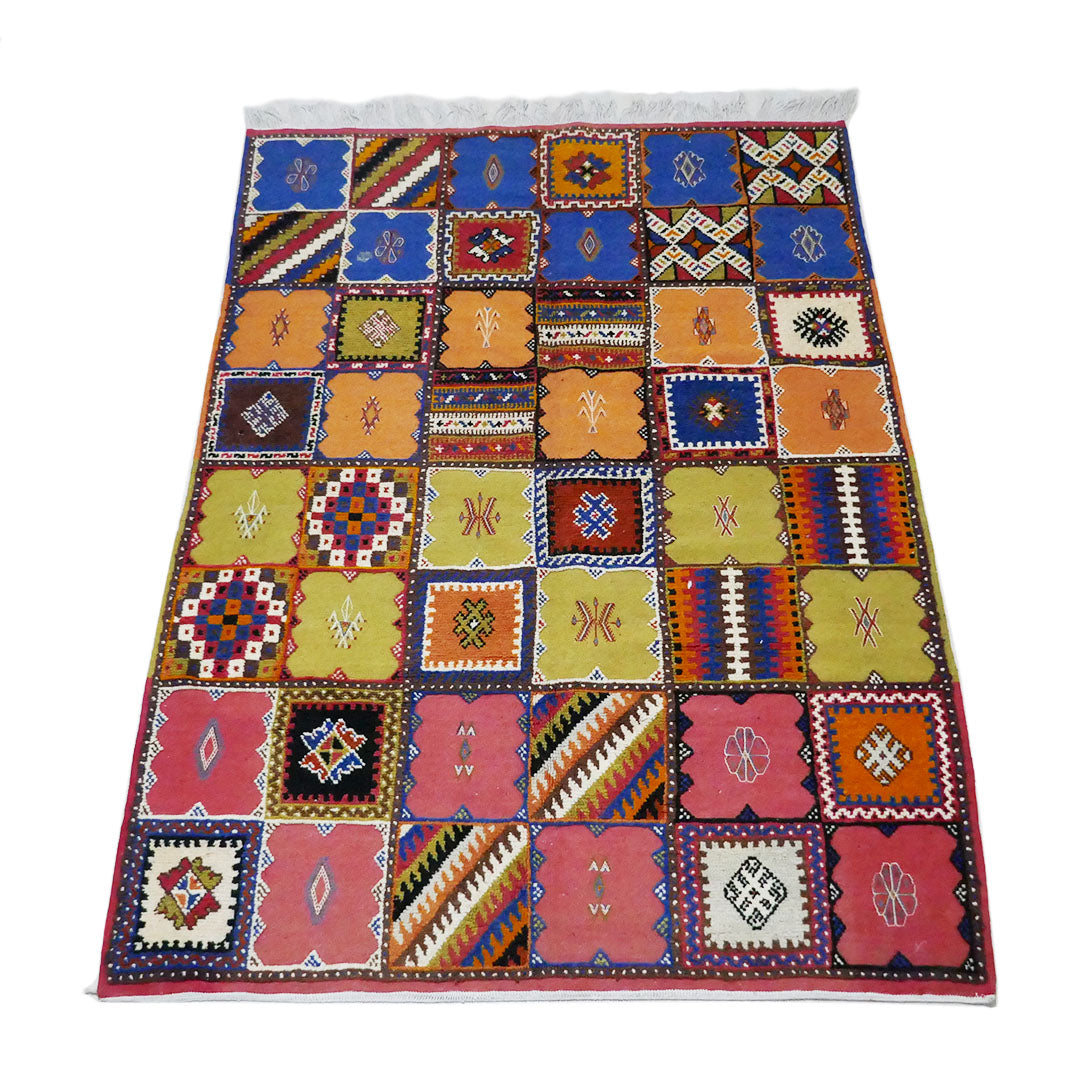 Tazenakht Rug - Handmade Wool Colorful Rug - Boho style-210X150 - TR0074