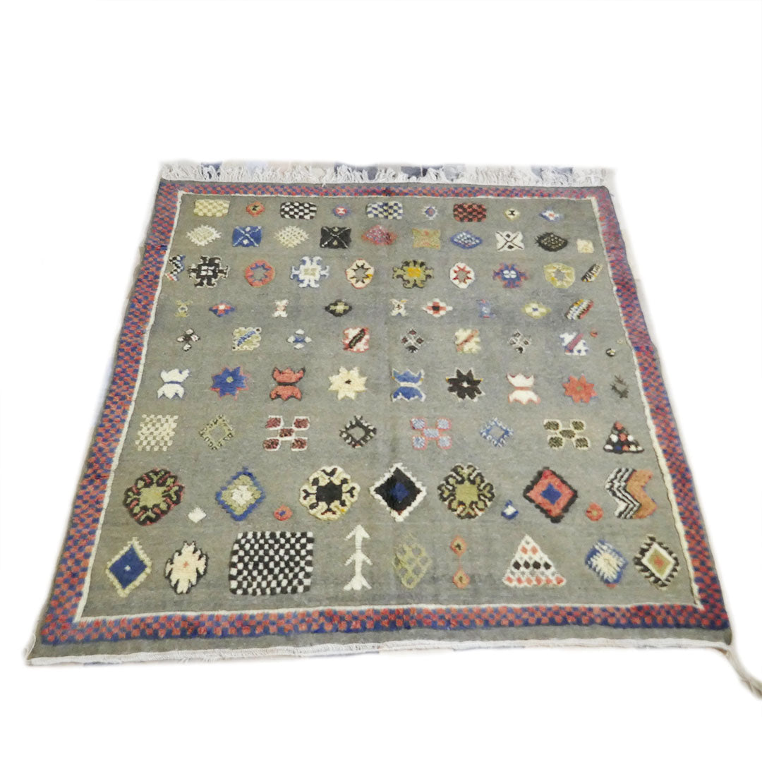 Tazenakht Rug - Handmade Wool Colorful Rug - Boho style- 208X195 - TR0095