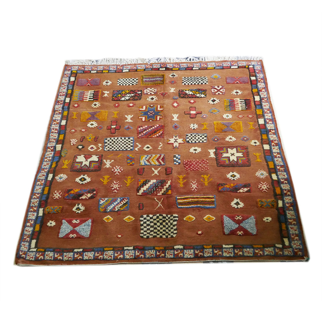 Tazenakht Rug - Handmade Wool Colorful Rug - Boho style- 210X200 - TR0089