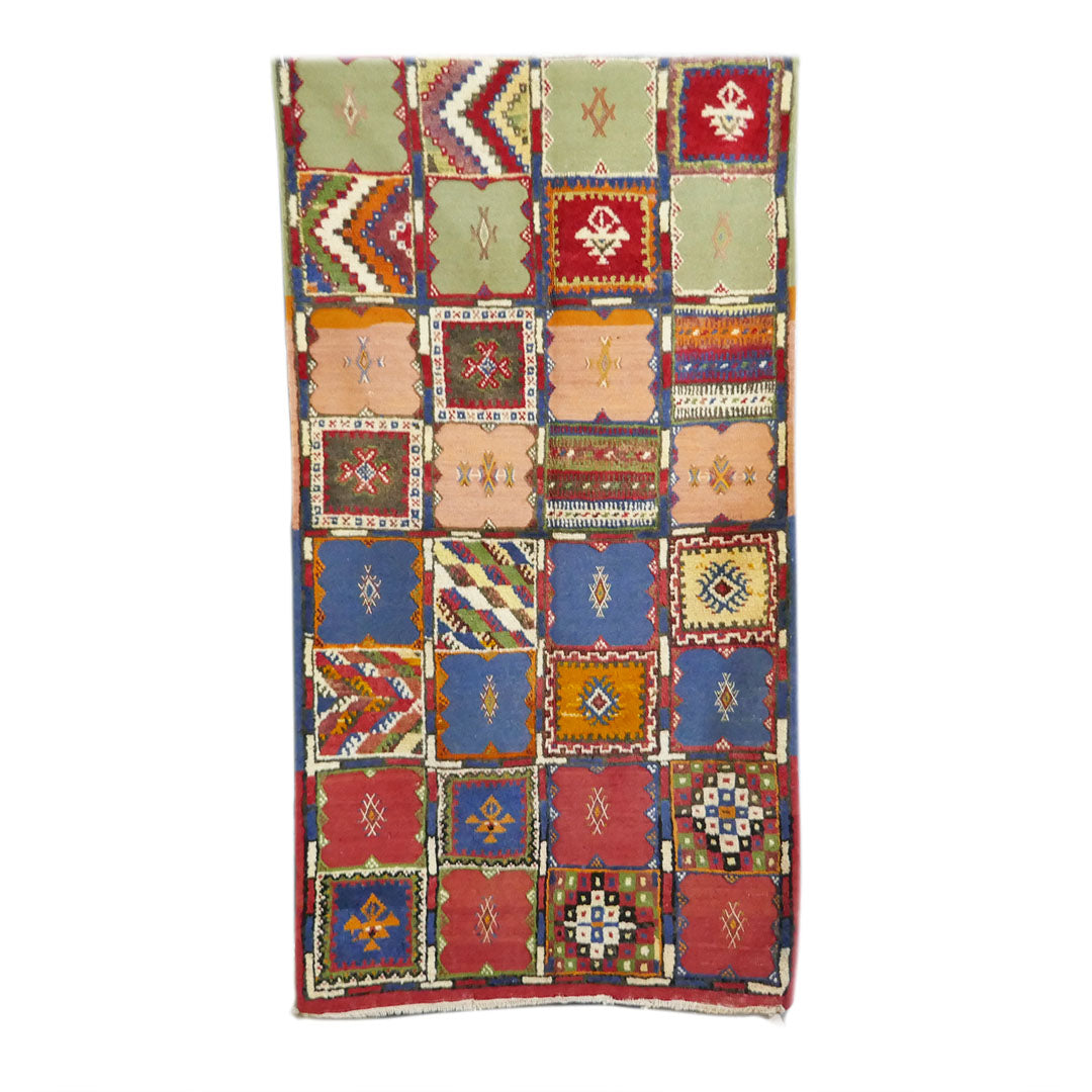 Tazenakht Rug - Handmade Wool Colorful Rug - Boho style - 210X115 - TR0093