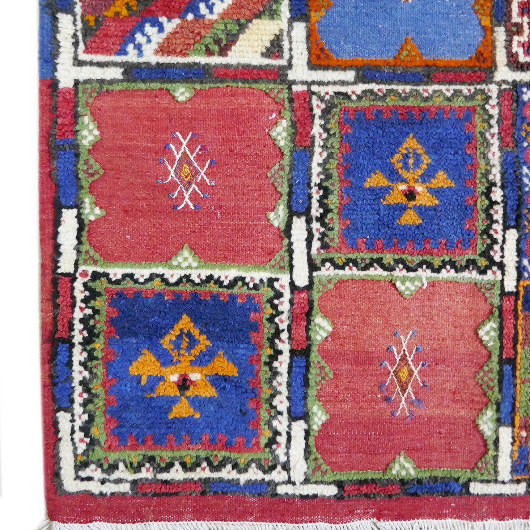 Tazenakht Rug - Handmade Wool Colorful Rug - Boho style - 210X115 - TR0093