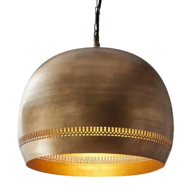 Arabesque Globe Ceiling Light, Gold Brass- Vintage - Antique style