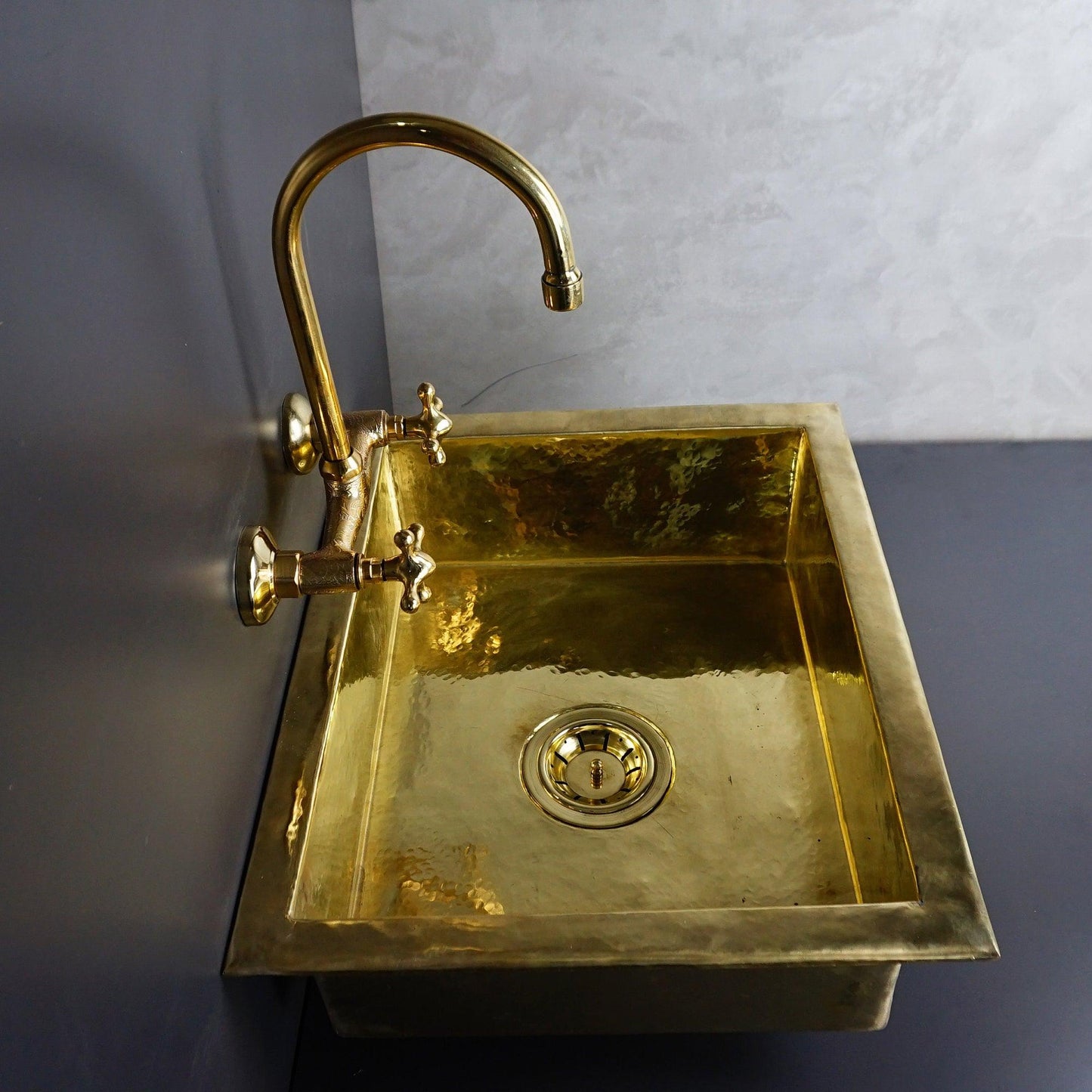 Unlacquered Brass Undermount Single Bowl Kitchen Sink