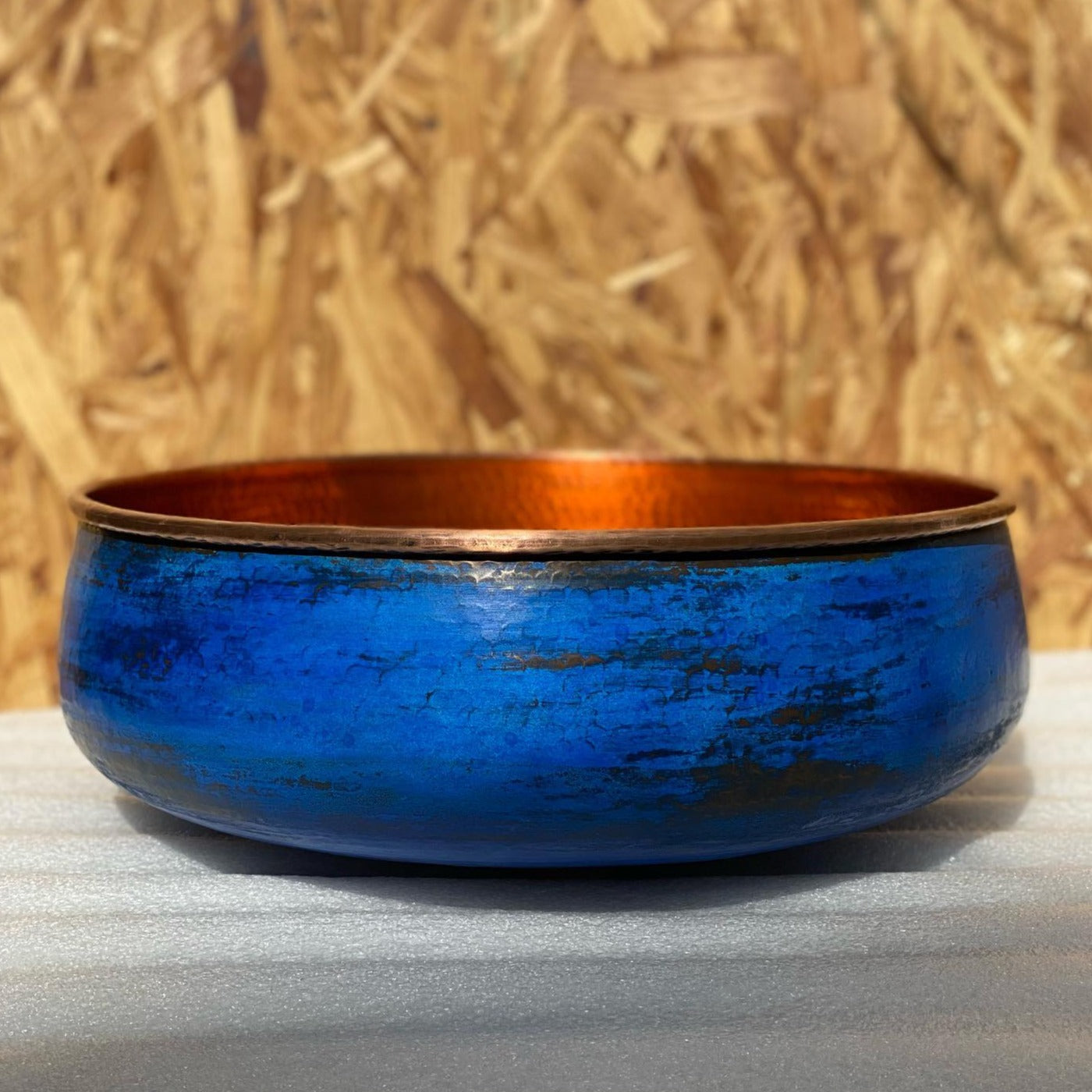 Blue Patina Copper Vessel Sink - Vivid Blue Bathroom Sink - AQUA