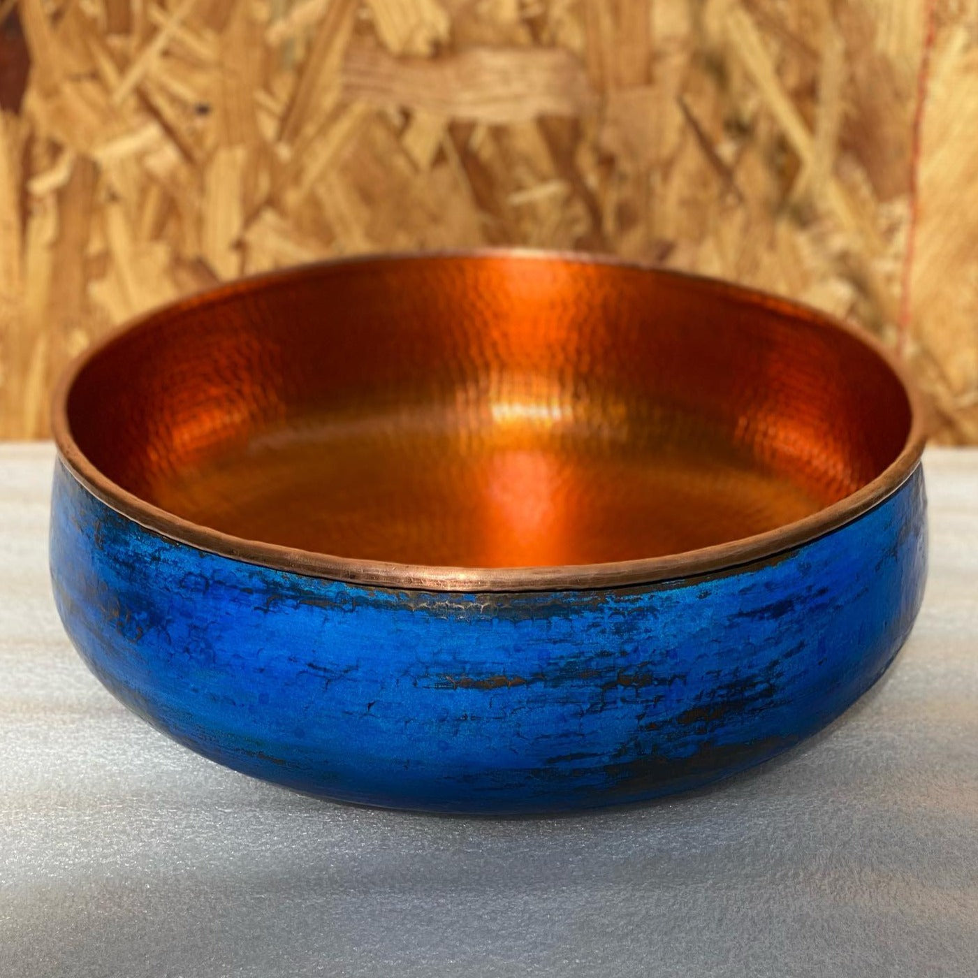 Blue Patina Copper Vessel Sink - Vivid Blue Bathroom Sink - AQUA