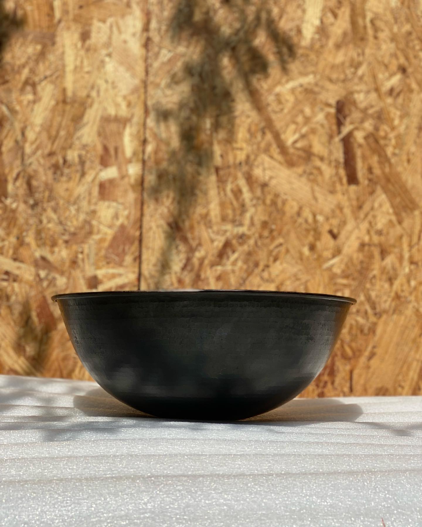 Black Hammered Copper Vessel Sink - Bathroom Round Vessel Sink - zya