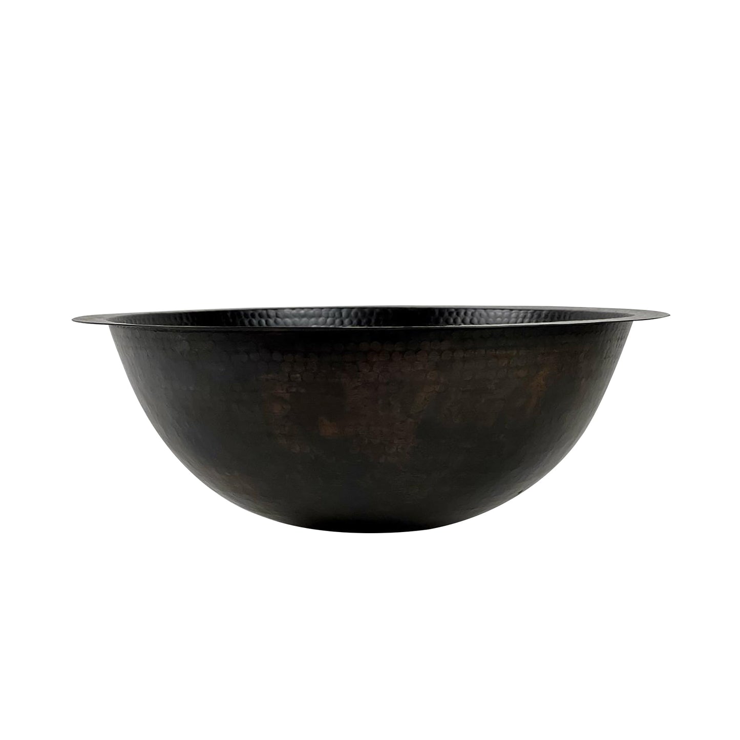 Black Hammered Copper Drop in Sink - Bathroom Round Drop In Sink - MAYA