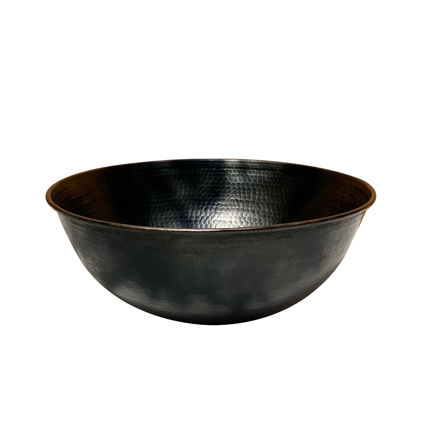 Black Hammered Copper Vessel Sink - Bathroom Round Vessel Sink - zya