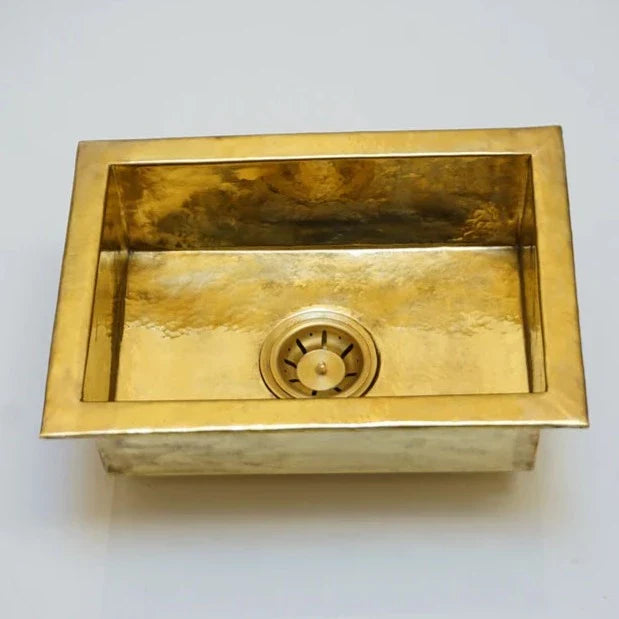 Unlacquered Brass Undermount Single Bowl Kitchen Sink