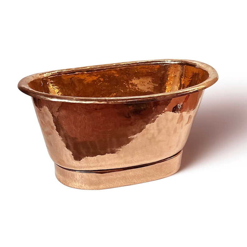 Bathroom Copper Wash Basin- Hand-Hammered Vessel Sink Tub Style.