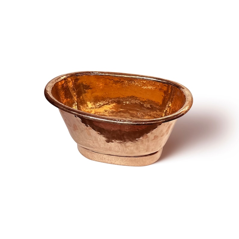 Bathroom Copper Wash Basin- Hand-Hammered Vessel Sink Tub Style.