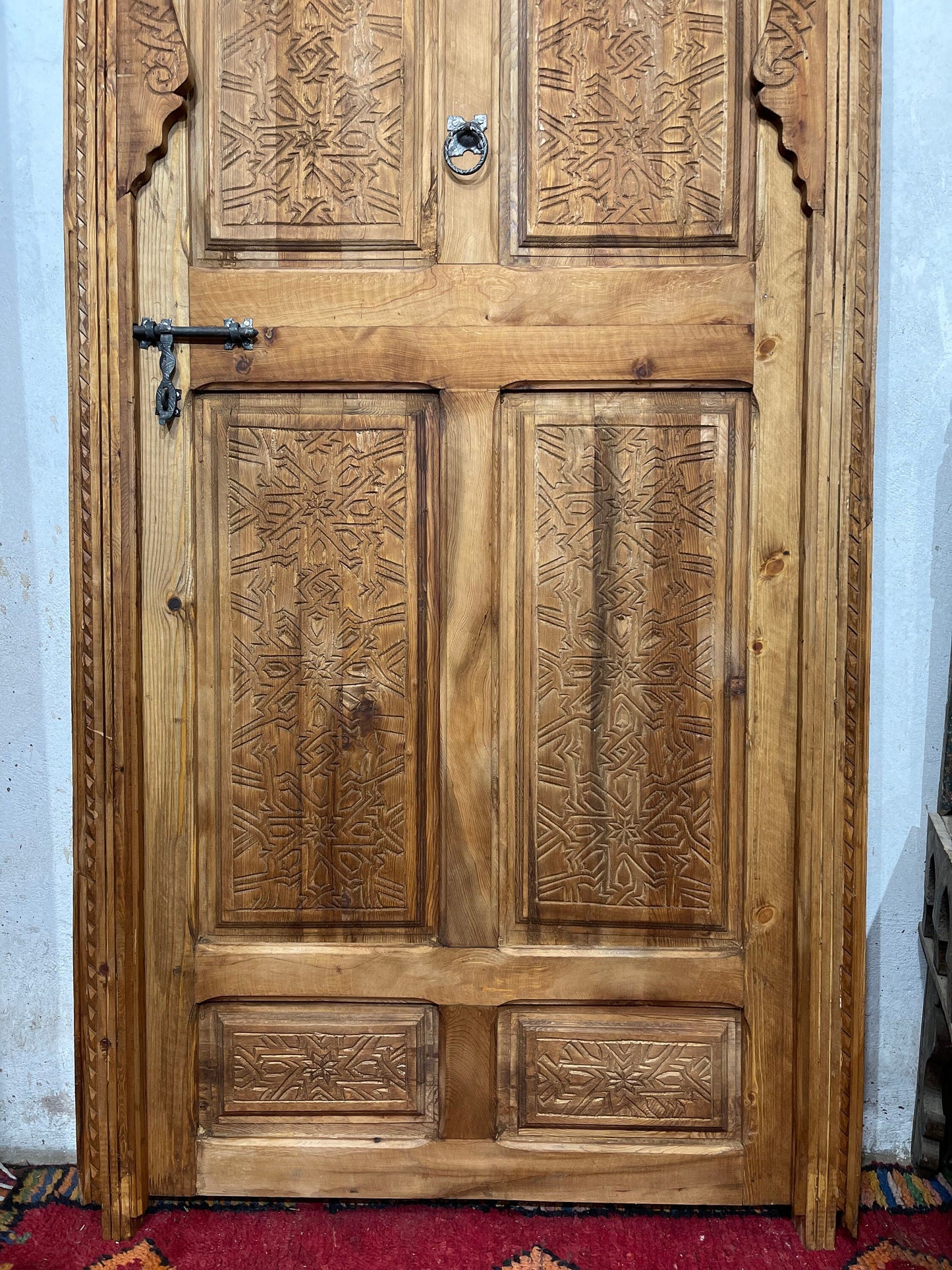 WOODEN MOROCCAN CARvED DOOR | Interior exterior door  | Wall deco