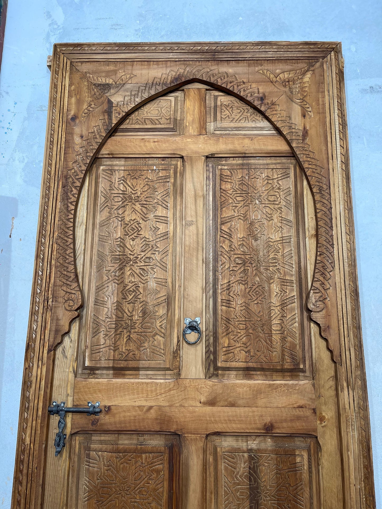 WOODEN MOROCCAN CARvED DOOR | Interior exterior door  | Wall deco