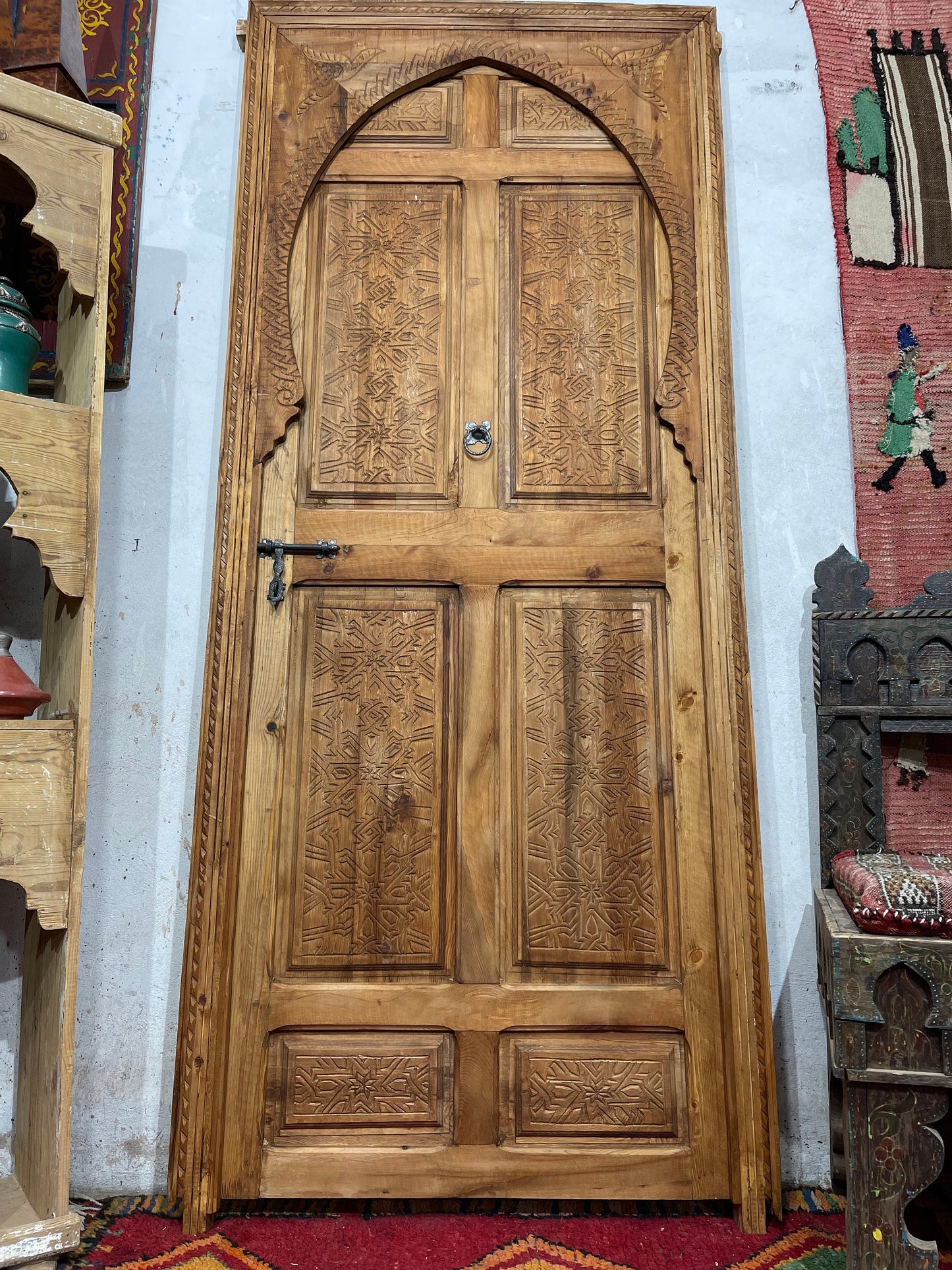 WOODEN MOROCCAN CARvED DOOR | Interior exterior door  | Wall deco