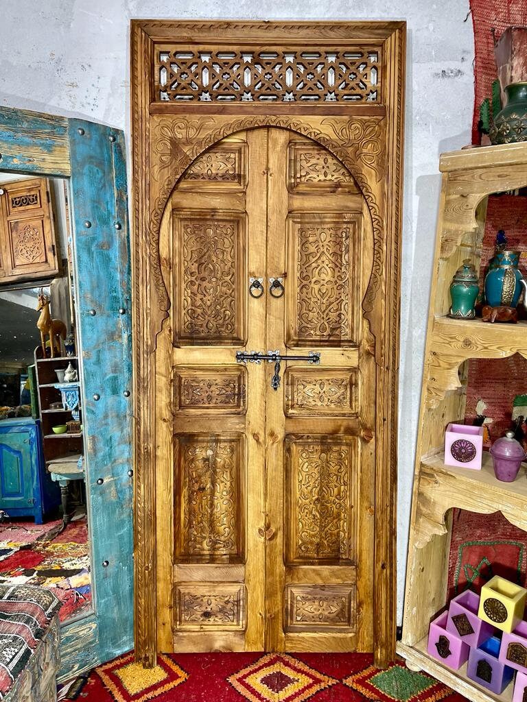 Vintage Moroccan Arabesque  Door, Handmade Door, Antique Moroccan doors , Unique Doors